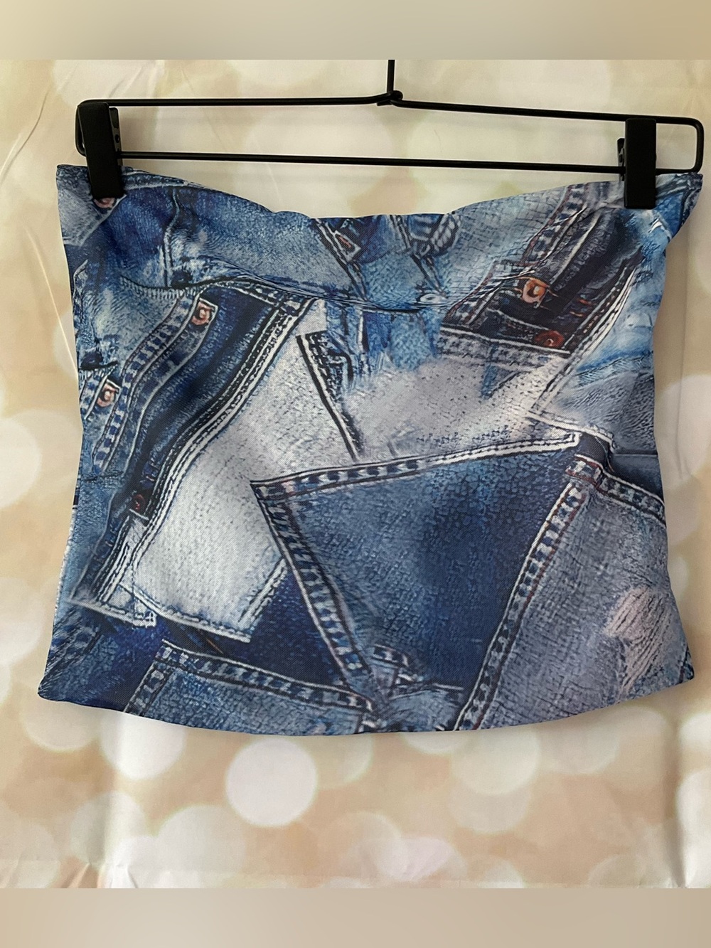 Brooklyn Karma Y2K Inspired Mesh Denim Tube Top